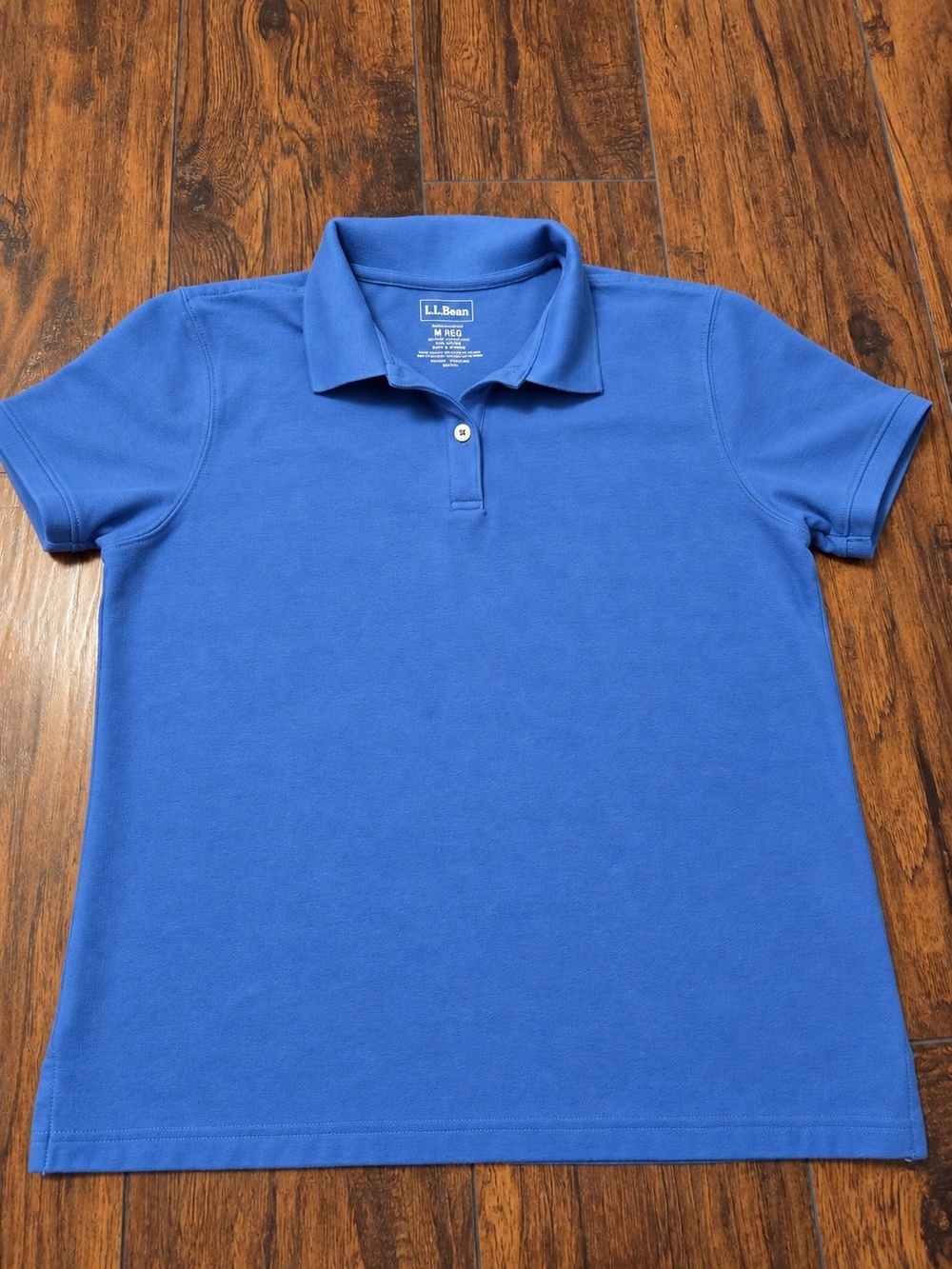 L.L. Bean Womens Short-Sleeve Polo Shirt in Blue